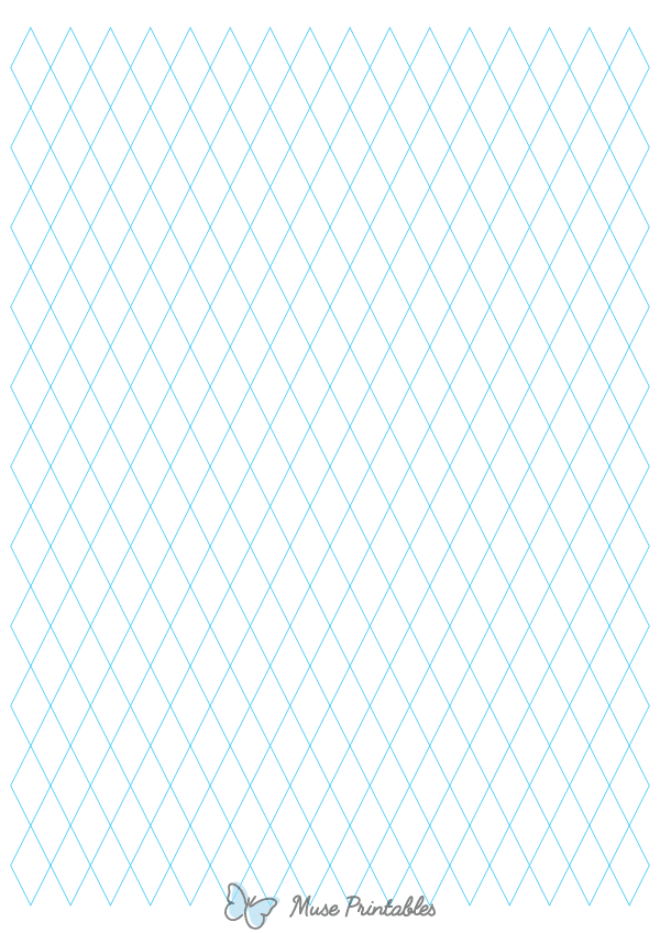 Half-Inch Blue Diamond Graph Paper : A4-sized paper (8.27 x 11.69)
