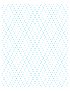 Half-Inch Blue Diamond Graph Paper  - Letter