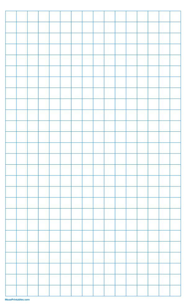 Half Inch Blue Graph Paper: Legal-sized paper (8.5 x 14)