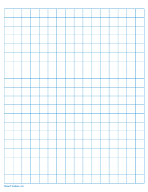 Half Inch Blue Graph Paper - Letter
