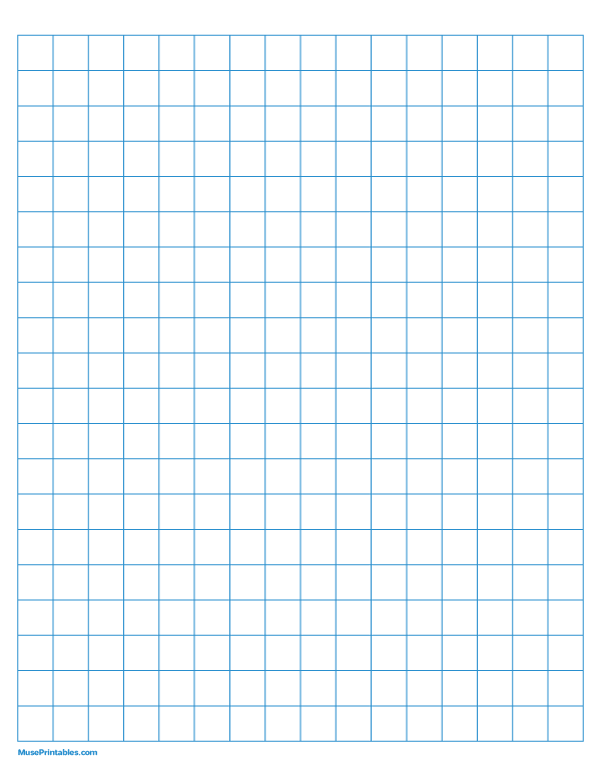 Half Inch Blue Graph Paper: Letter-sized paper (8.5 x 11)