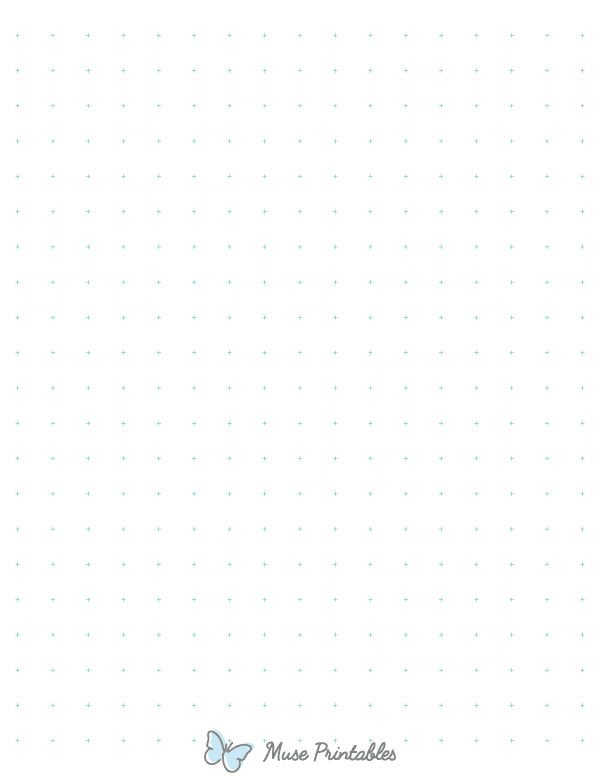 Half-Inch Blue Green Cross Grid Paper : Letter-sized paper (8.5 x 11)