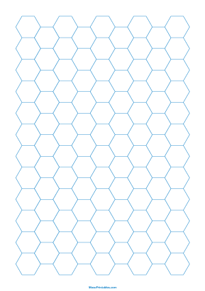 Half Inch Blue Hexagon Graph Paper - A4