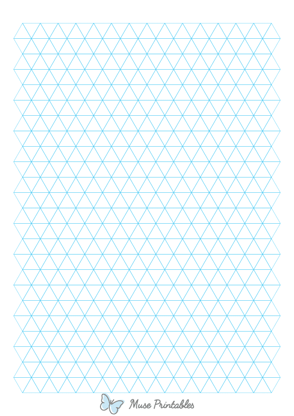 Half-Inch Blue Triangle Graph Paper : A4-sized paper (8.27 x 11.69)