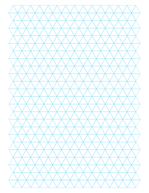 Half-Inch Blue Triangle Graph Paper  - Letter