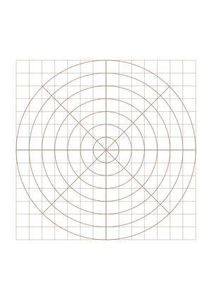 Half-Inch Brown Circular Graph Paper  - A4