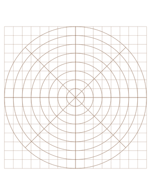 Half-Inch Brown Circular Graph Paper  - Letter