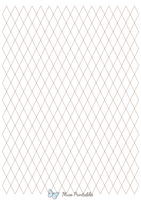 Half-Inch Brown Diamond Graph Paper : A4-sized paper (8.27 x 11.69)