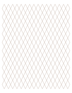 Half-Inch Brown Diamond Graph Paper  - Letter