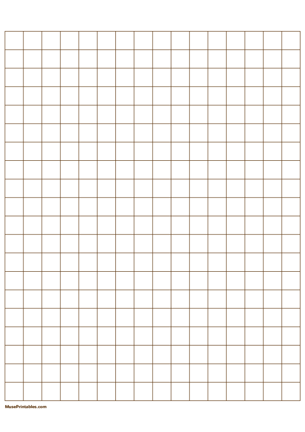 Printable Half Inch Brown Graph Paper for A4 Paper