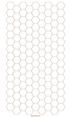 Half Inch Brown Hexagon Graph Paper - Legal