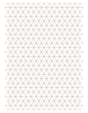 Half-Inch Brown Triangle Graph Paper  - Letter