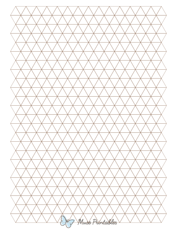 Half-Inch Brown Triangle Graph Paper : Letter-sized paper (8.5 x 11)