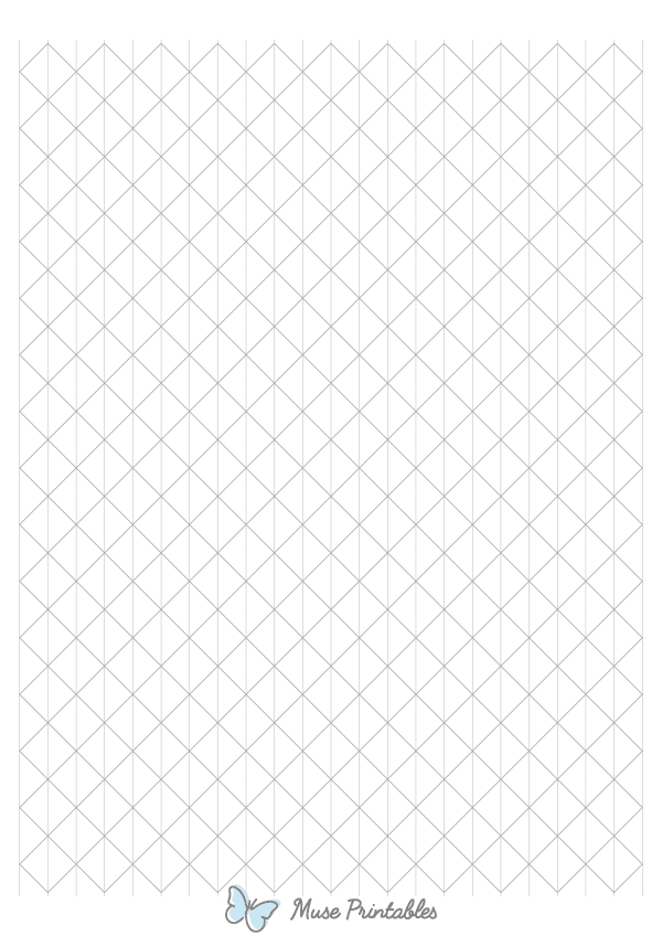 Half-Inch Gray Axonometric Graph Paper : A4-sized paper (8.27 x 11.69)