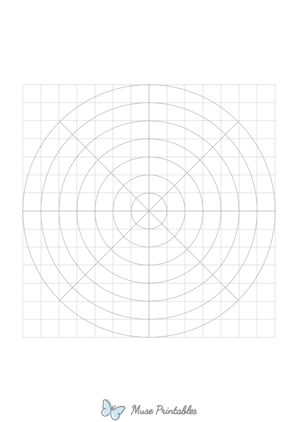 Half-Inch Gray Circular Graph Paper : A4-sized paper (8.27 x 11.69)