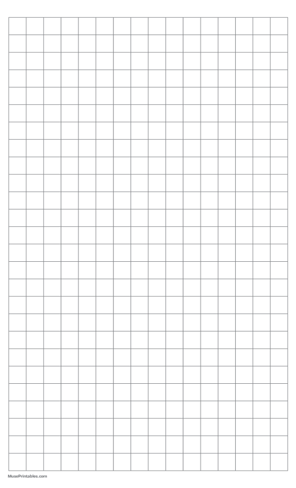 Half Inch Gray Graph Paper: Legal-sized paper (8.5 x 14)