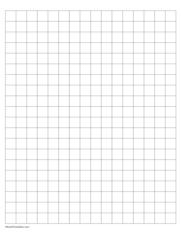 Half Inch Gray Graph Paper: Letter-sized paper (8.5 x 11)