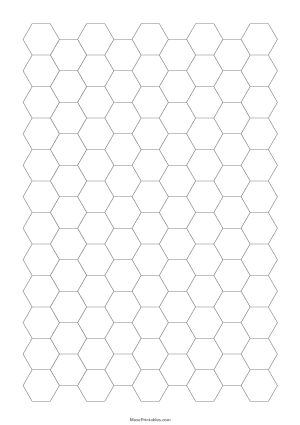 Half Inch Gray Hexagon Graph Paper - A4