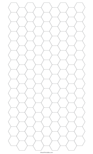 Half Inch Gray Hexagon Graph Paper - Legal