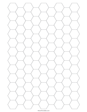 Half Inch Gray Hexagon Graph Paper - Letter