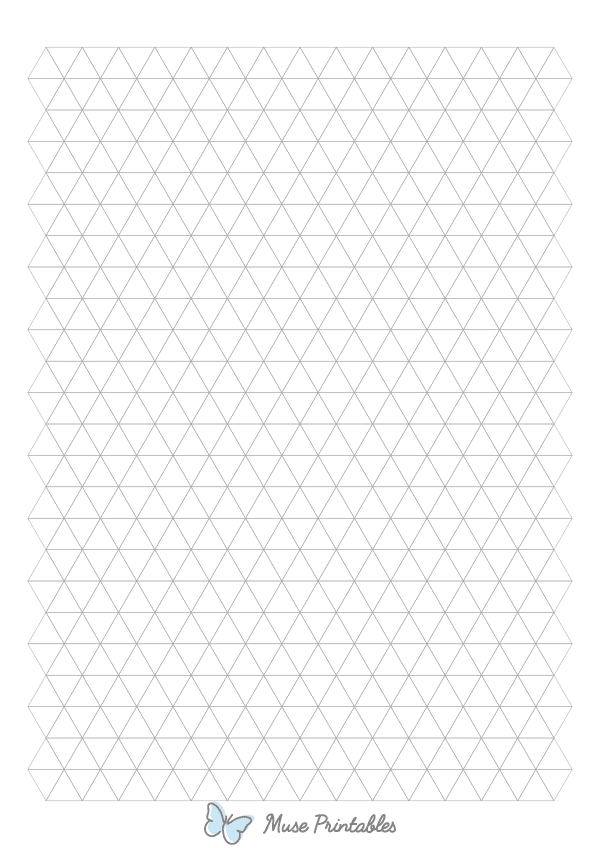 Half-Inch Gray Triangle Graph Paper : A4-sized paper (8.27 x 11.69)