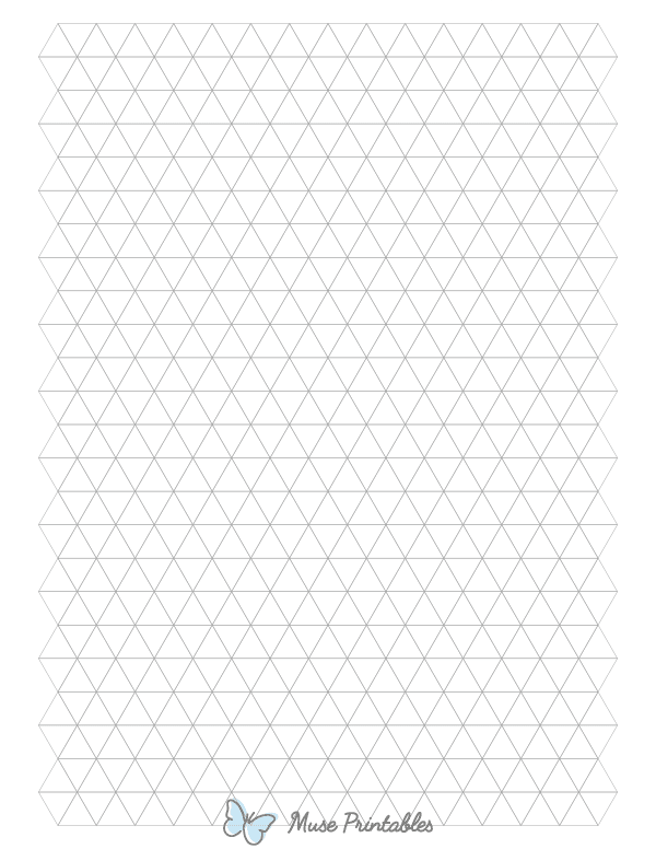 Half-Inch Gray Triangle Graph Paper : Letter-sized paper (8.5 x 11)