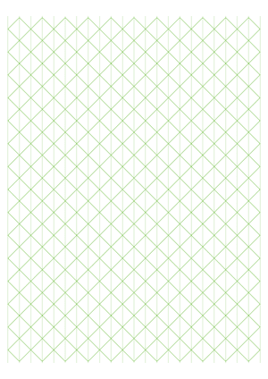 Half-Inch Green Axonometric Graph Paper  - A4