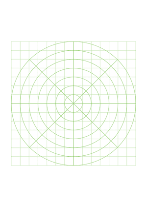Half-Inch Green Circular Graph Paper  - A4