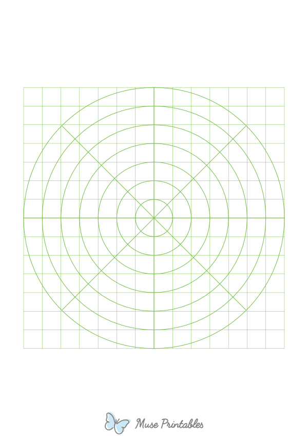 Half-Inch Green Circular Graph Paper : A4-sized paper (8.27 x 11.69)