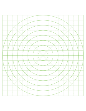 Half-Inch Green Circular Graph Paper  - Letter