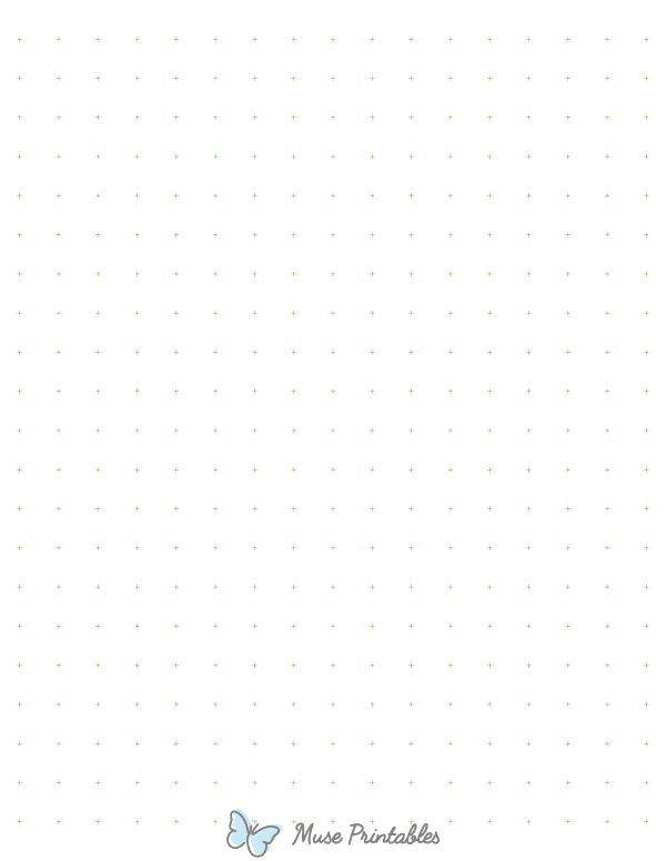 Half-Inch Green Cross Grid Paper : Letter-sized paper (8.5 x 11)