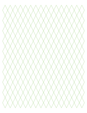 Half-Inch Green Diamond Graph Paper  - Letter