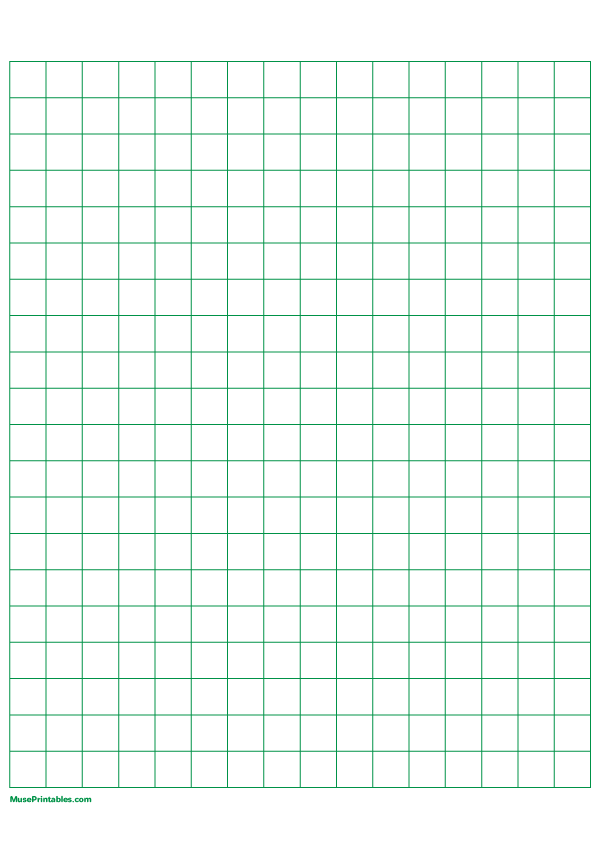 Printable Half Inch Green Graph Paper for A4 Paper