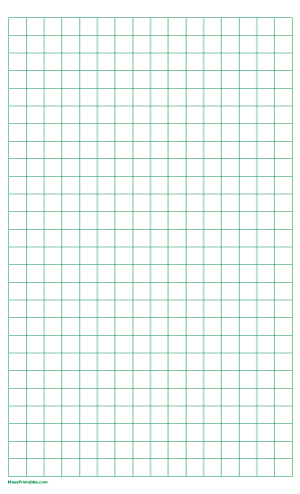 Half Inch Green Graph Paper - Legal