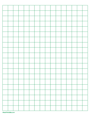 Half Inch Green Graph Paper - Letter