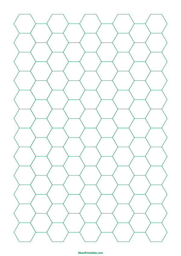 Half Inch Green Hexagon Graph Paper: A4-sized paper (8.27 x 11.69)