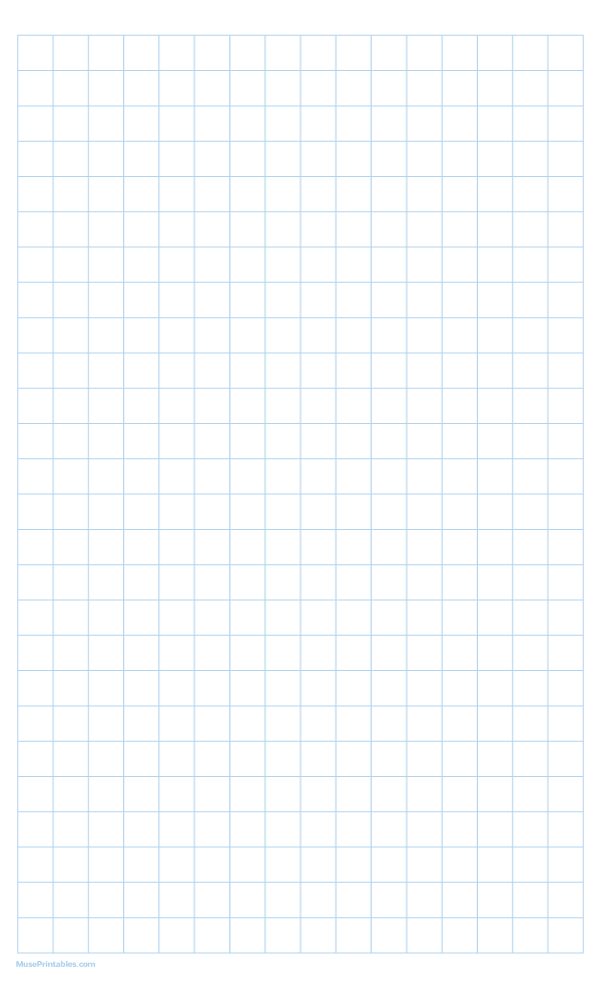 Half Inch Light Blue Graph Paper: Legal-sized paper (8.5 x 14)