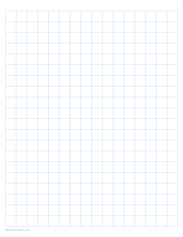 Half Inch Light Blue Graph Paper: Letter-sized paper (8.5 x 11)