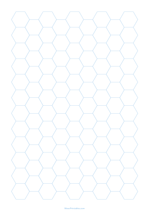 Half Inch Light Blue Hexagon Graph Paper - A4