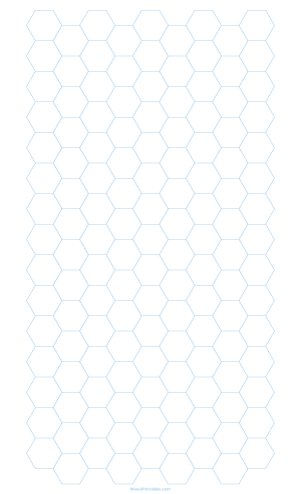 Half Inch Light Blue Hexagon Graph Paper - Legal