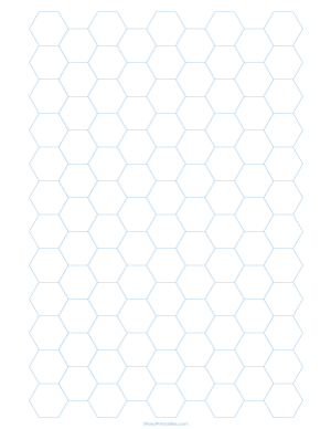 Half Inch Light Blue Hexagon Graph Paper - Letter