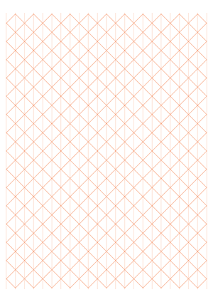 Half-Inch Orange Axonometric Graph Paper  - A4