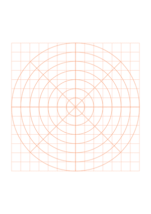 Half-Inch Orange Circular Graph Paper  - A4