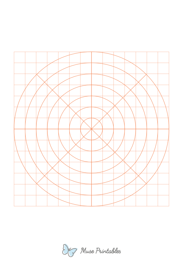 Half-Inch Orange Circular Graph Paper : A4-sized paper (8.27 x 11.69)
