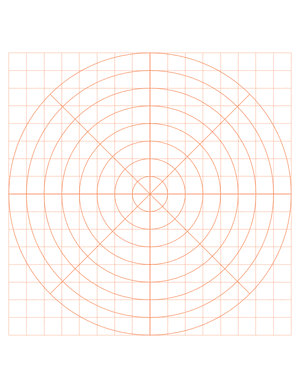 Half-Inch Orange Circular Graph Paper  - Letter