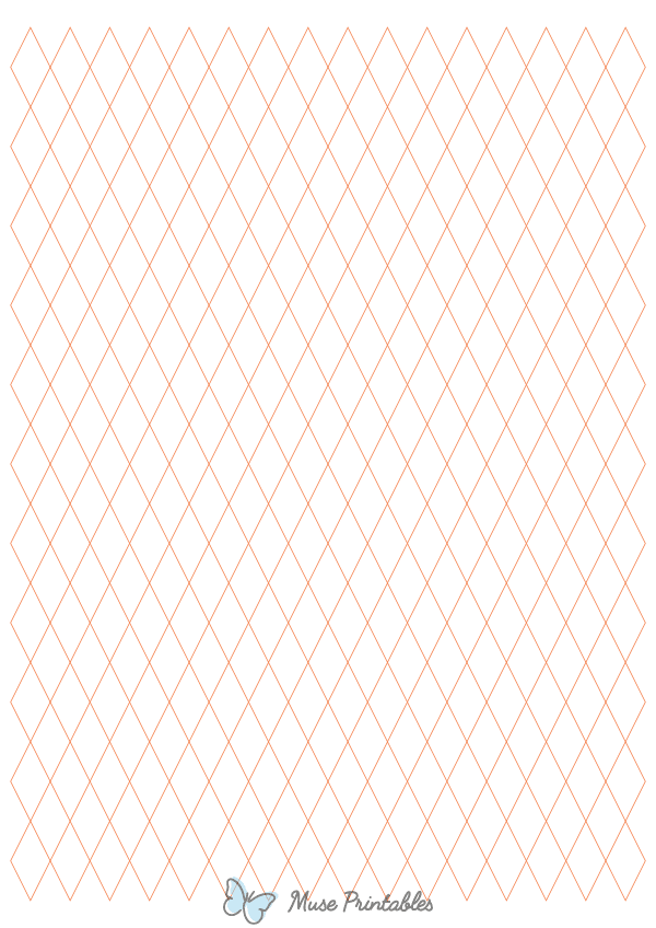 Half-Inch Orange Diamond Graph Paper : A4-sized paper (8.27 x 11.69)