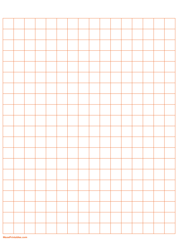 Printable Half Inch Orange Graph Paper for A4 Paper