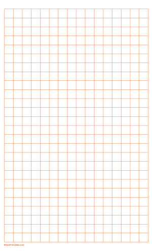 Half Inch Orange Graph Paper - Legal
