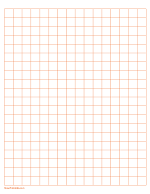 Half Inch Orange Graph Paper - Letter