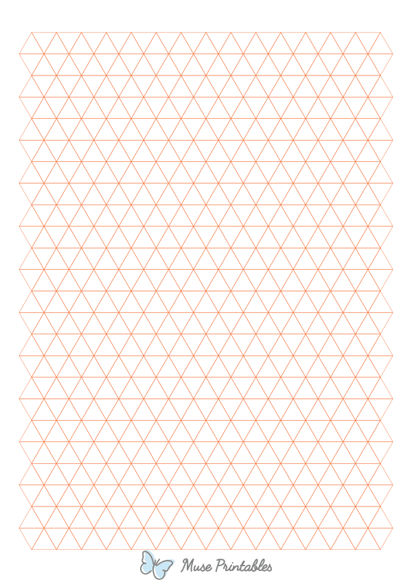 Half-Inch Orange Triangle Graph Paper : A4-sized paper (8.27 x 11.69)